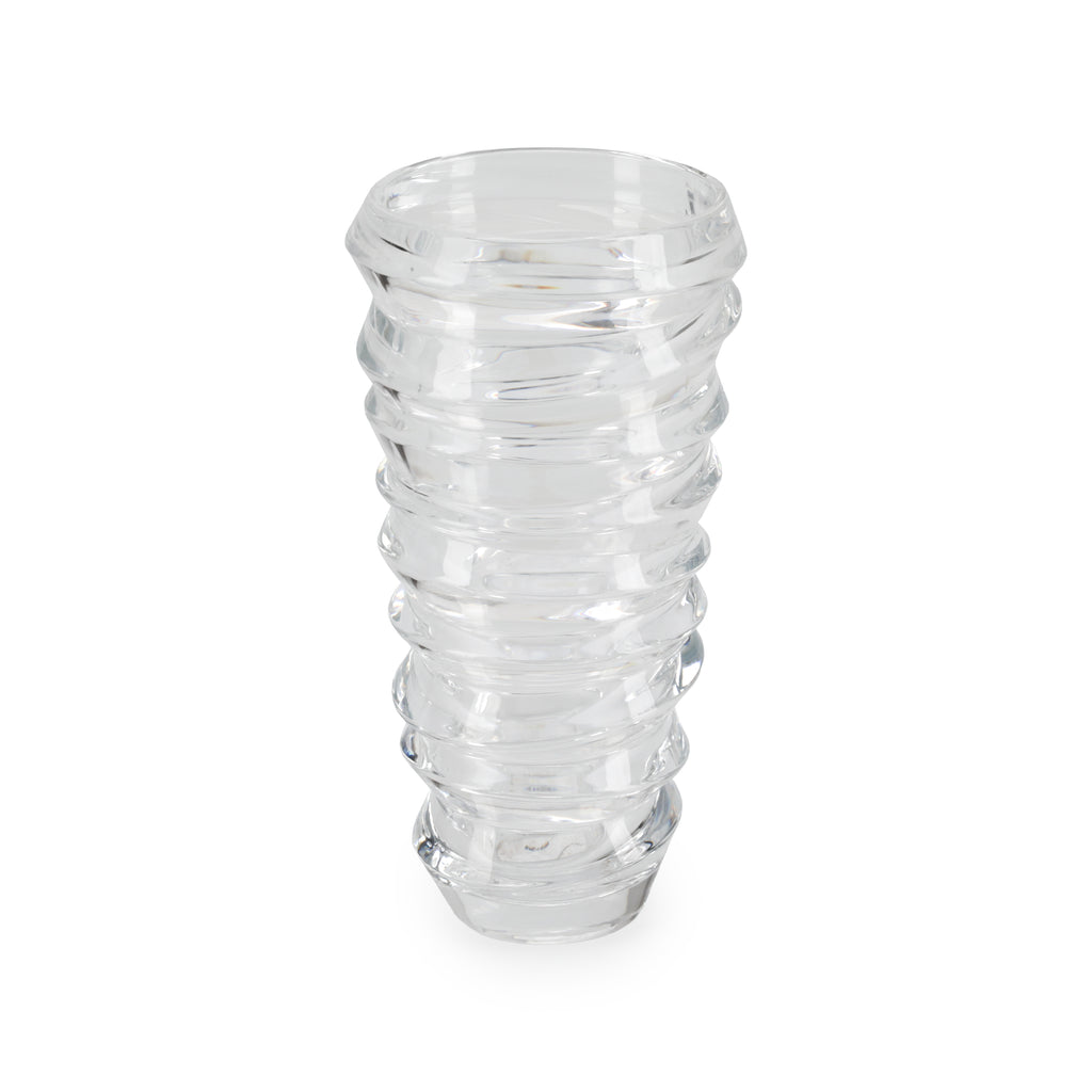 Ribbed Clear Glass Vase