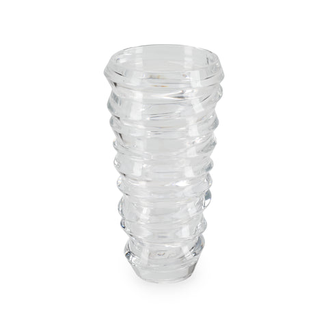Ribbed Clear Glass Vase