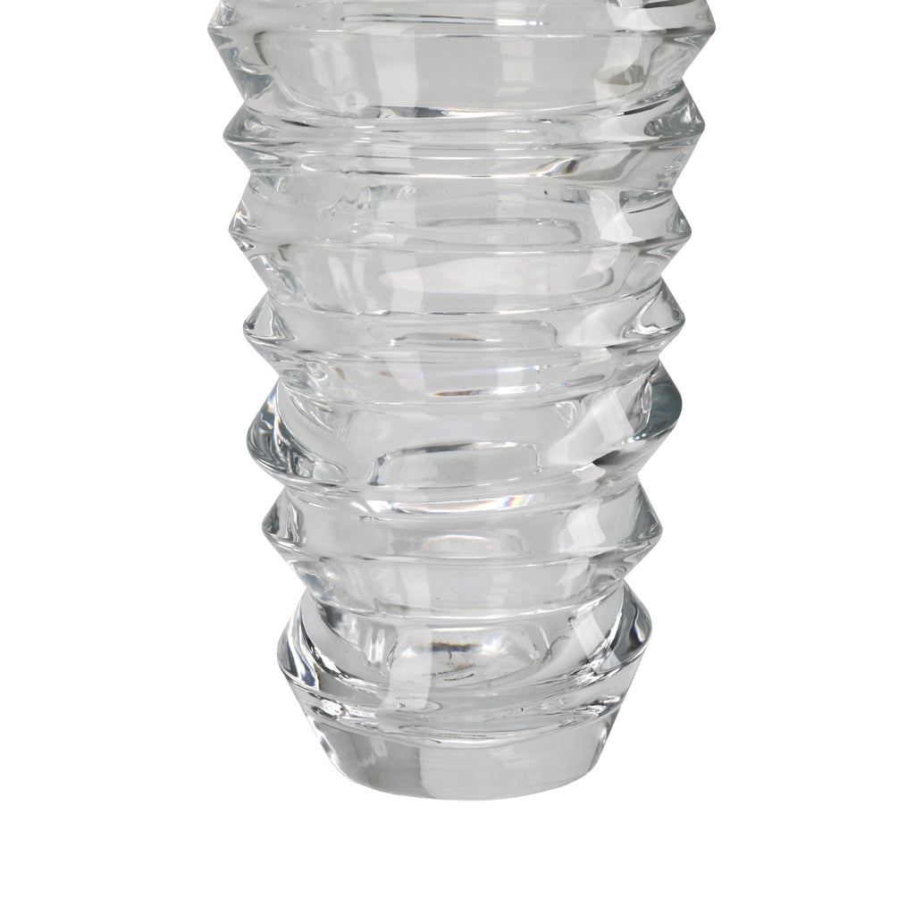 Ribbed Clear Glass Vase