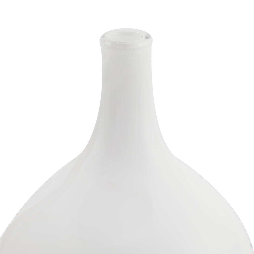 Short White Glass Vase
