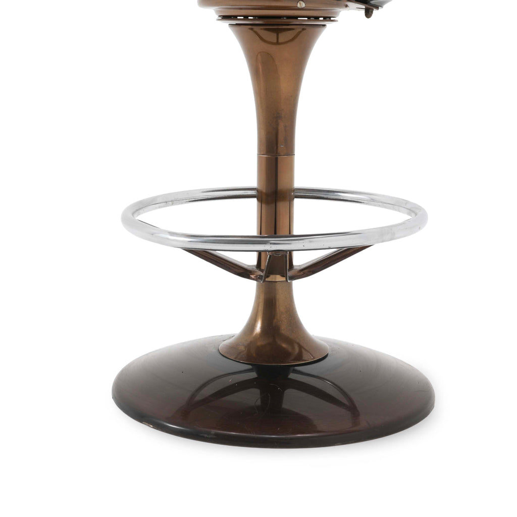 Amber Acrylic Barstool with Orange Velvet Seat