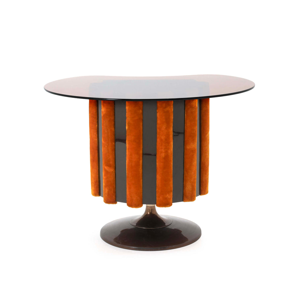 Amber Glass / Orange Velvet Bar with Tulip Base
