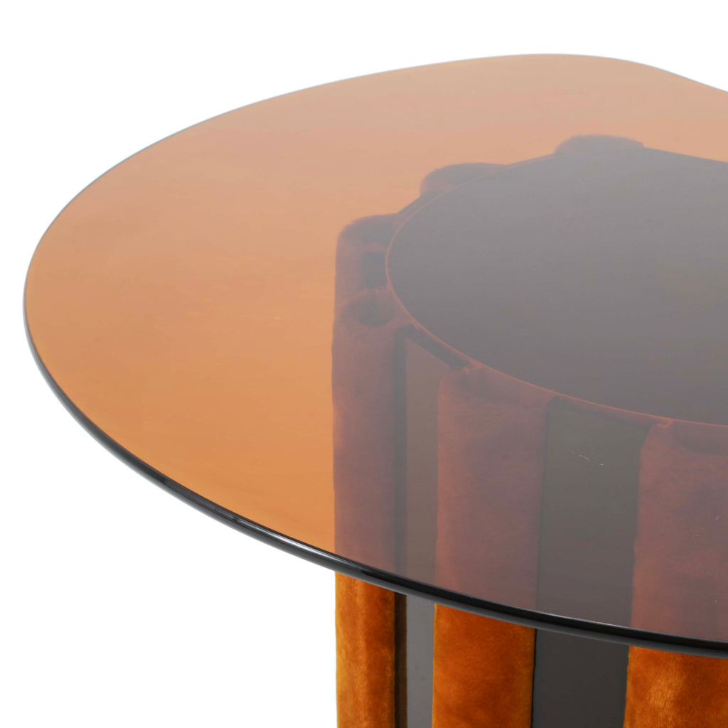 Amber Glass / Orange Velvet Bar with Tulip Base