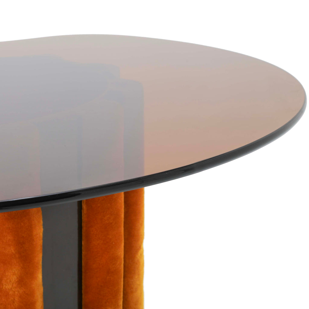 Amber Glass / Orange Velvet Bar with Tulip Base