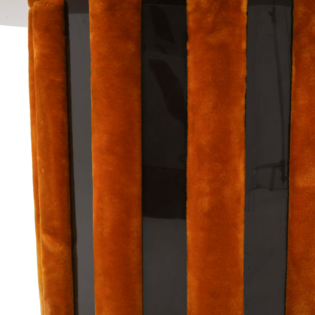 Amber Glass / Orange Velvet Bar with Tulip Base