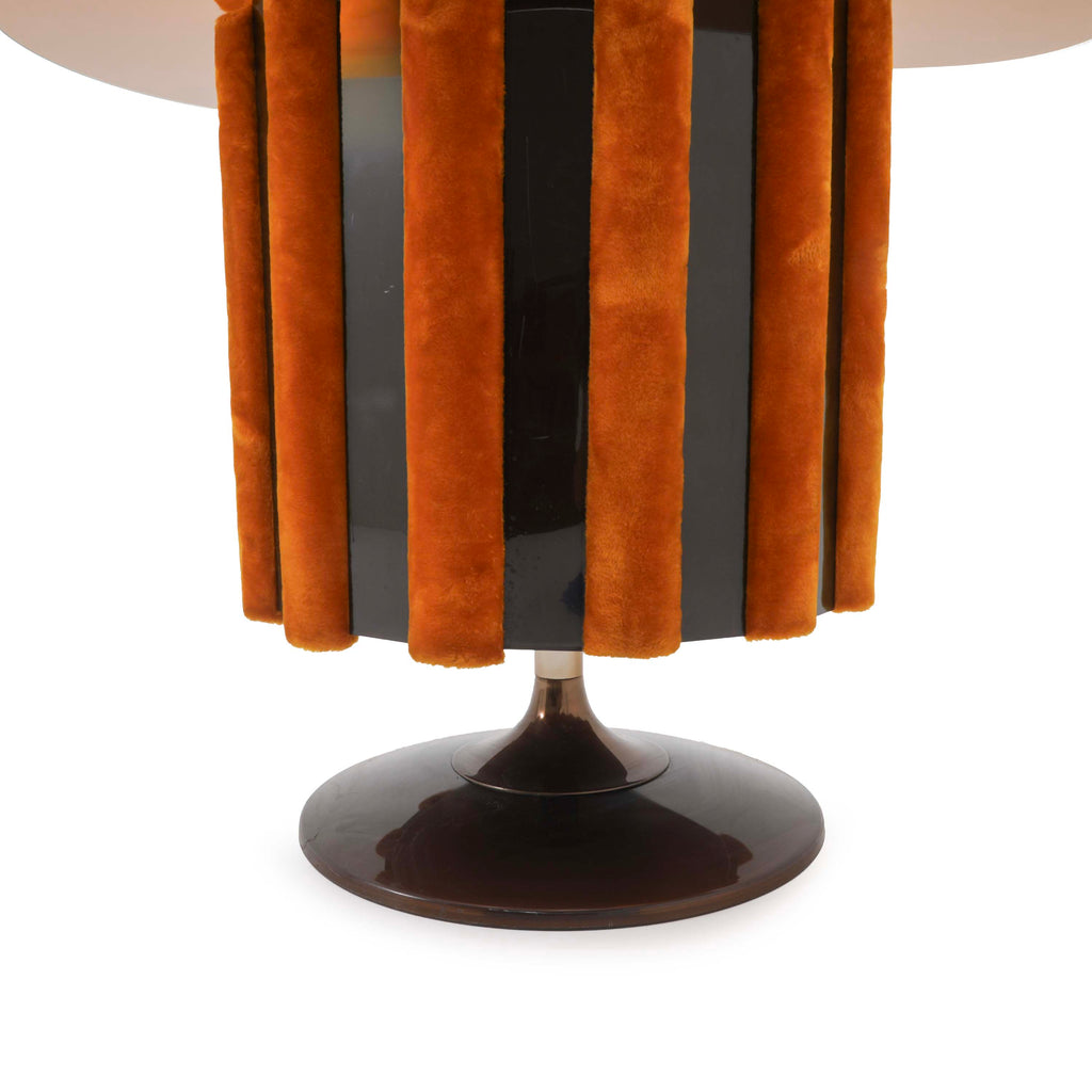 Amber Glass / Orange Velvet Bar with Tulip Base