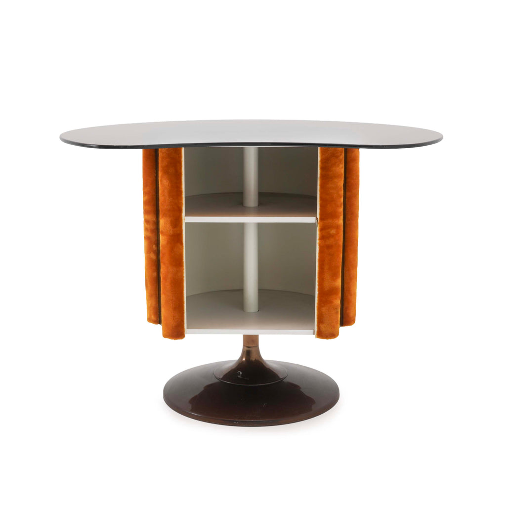 Amber Glass / Orange Velvet Bar with Tulip Base