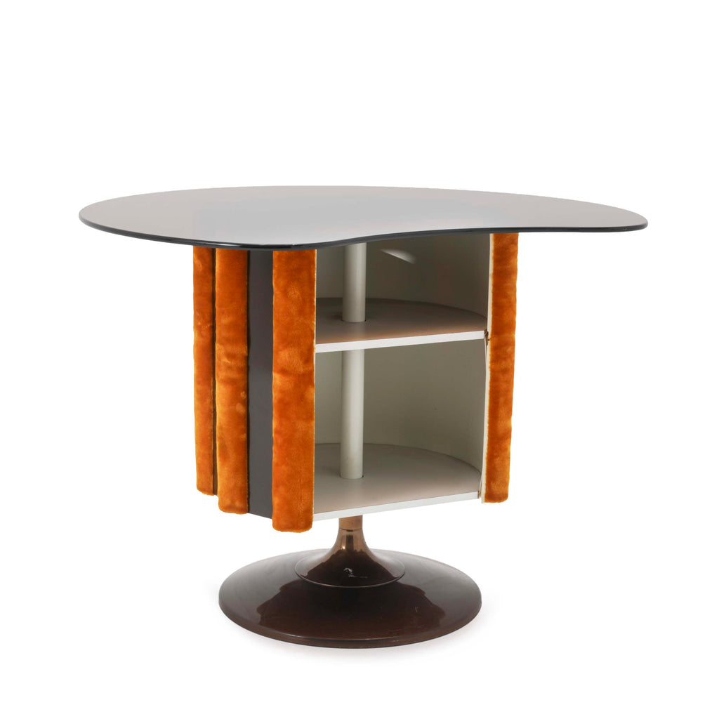 Amber Glass / Orange Velvet Bar with Tulip Base