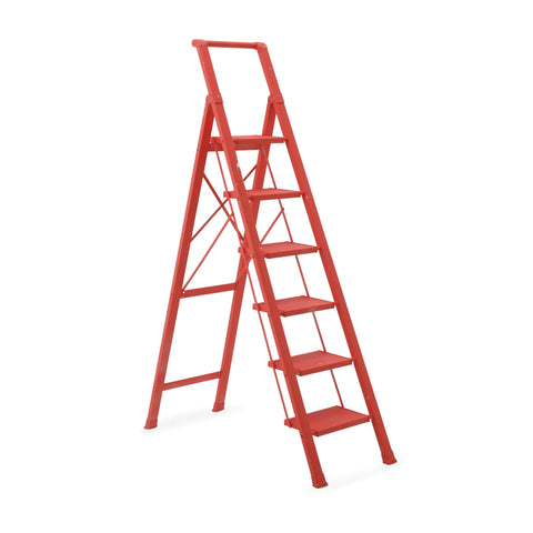 Coral Painted Metal Ladder