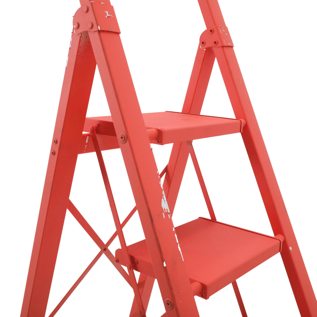Coral Painted Metal Ladder