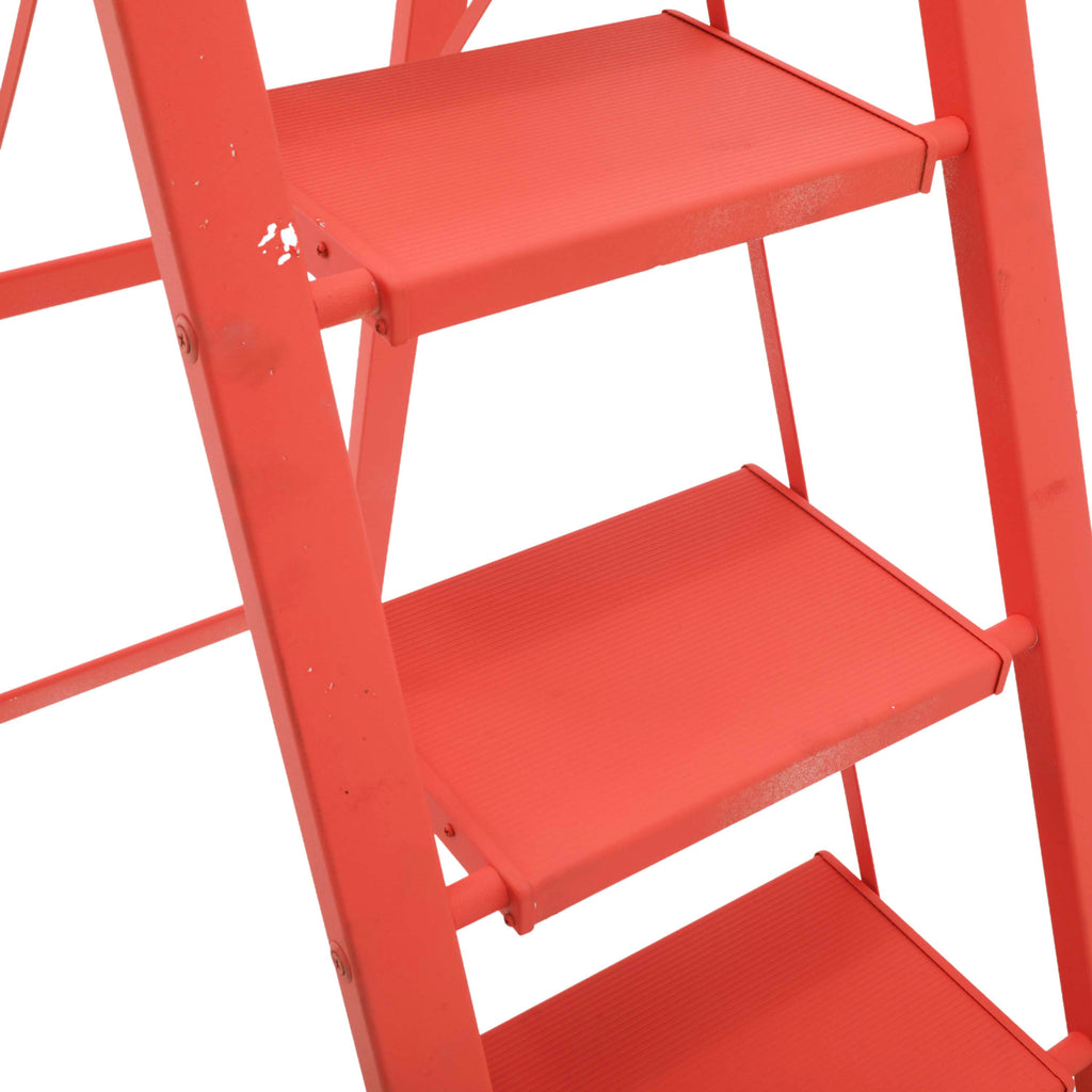 Coral Painted Metal Ladder