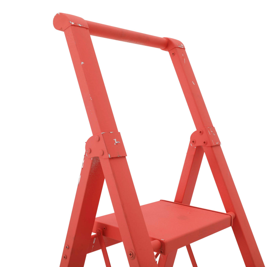 Coral Painted Metal Ladder