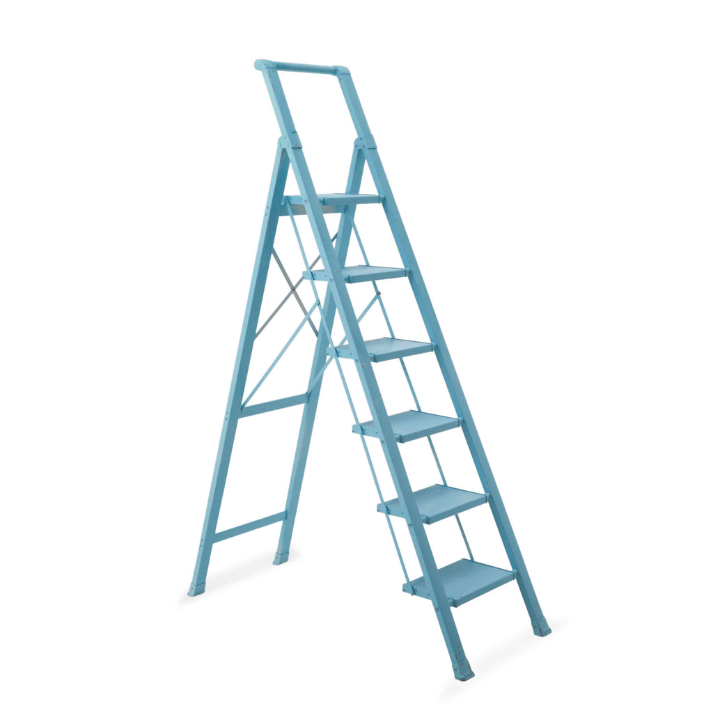 Light Blue Painted Metal Ladder