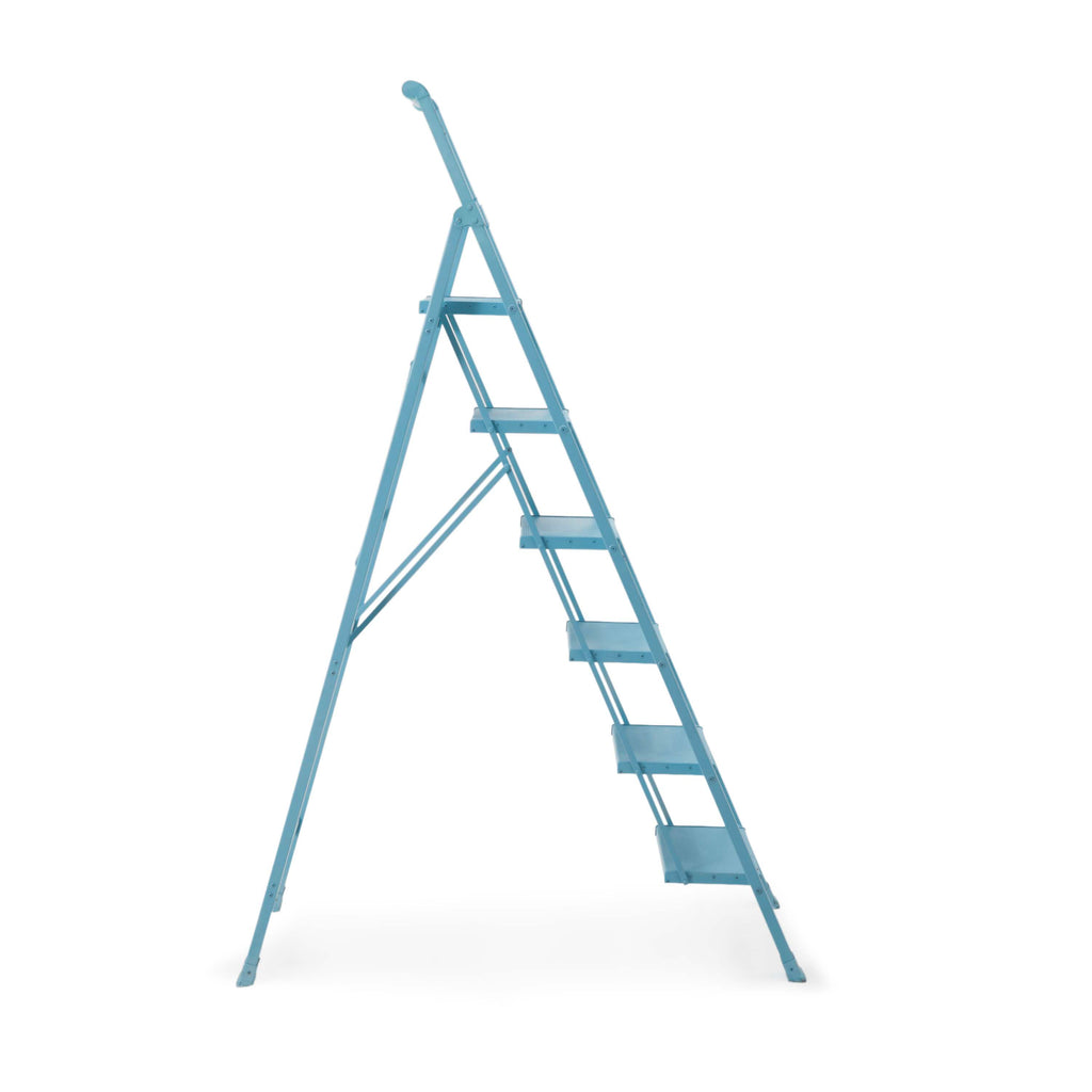 Light Blue Painted Metal Ladder