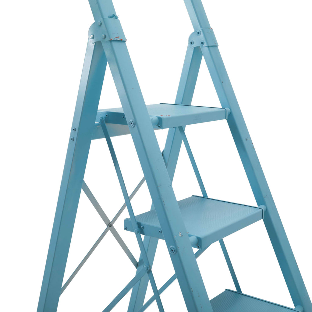 Light Blue Painted Metal Ladder