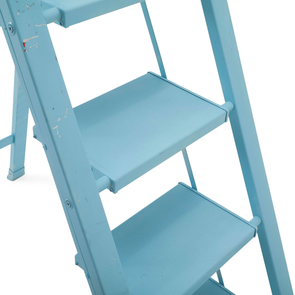 Light Blue Painted Metal Ladder