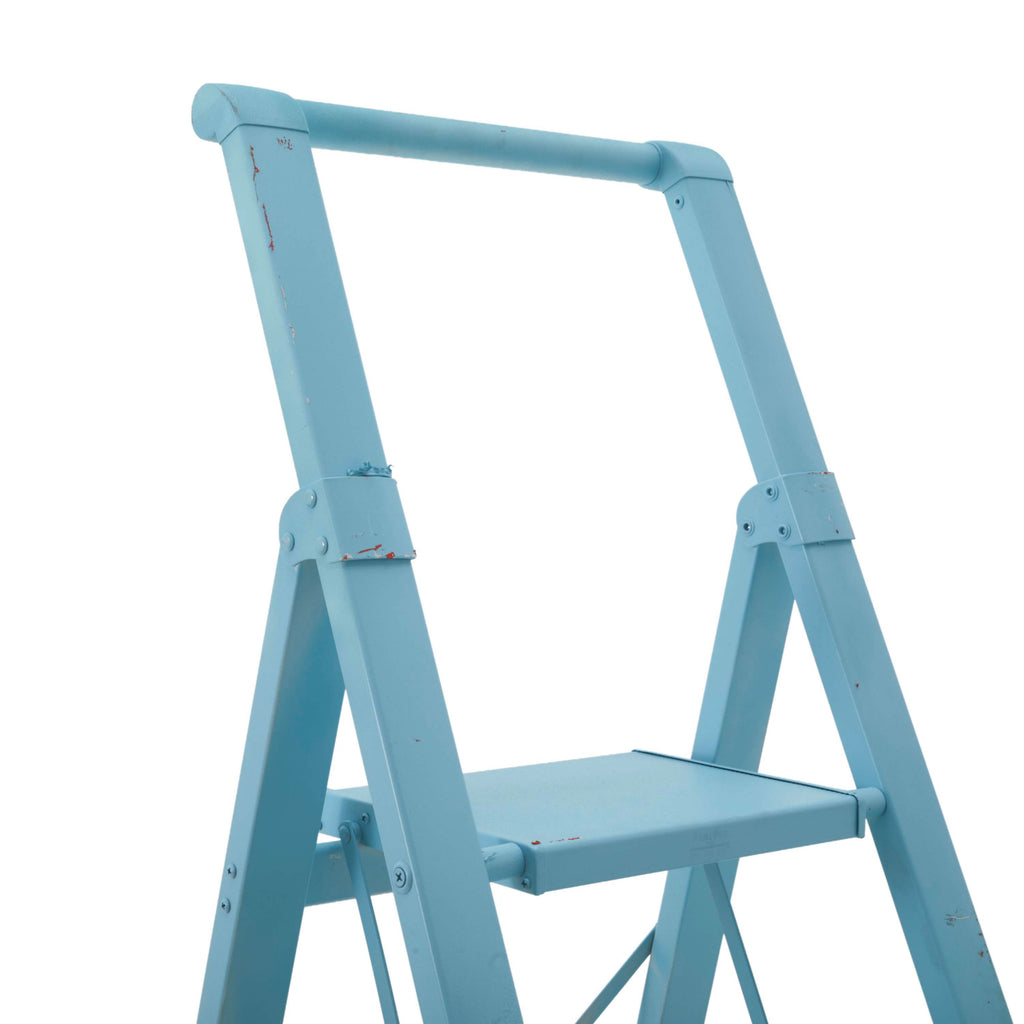 Light Blue Painted Metal Ladder