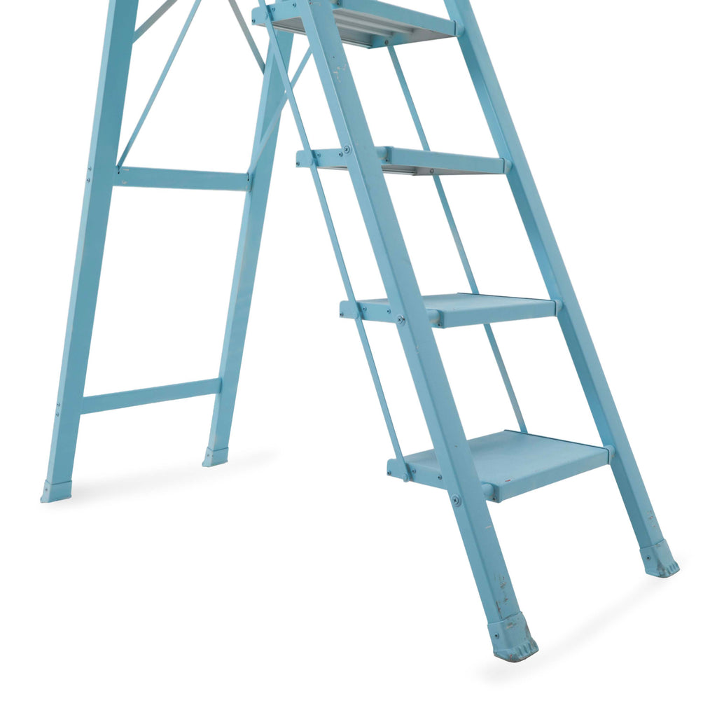 Light Blue Painted Metal Ladder