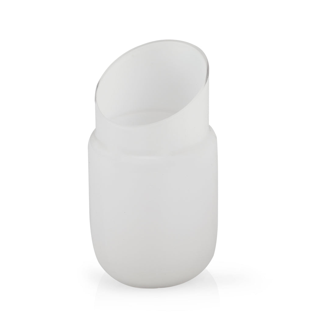 White Glass Pill Vase