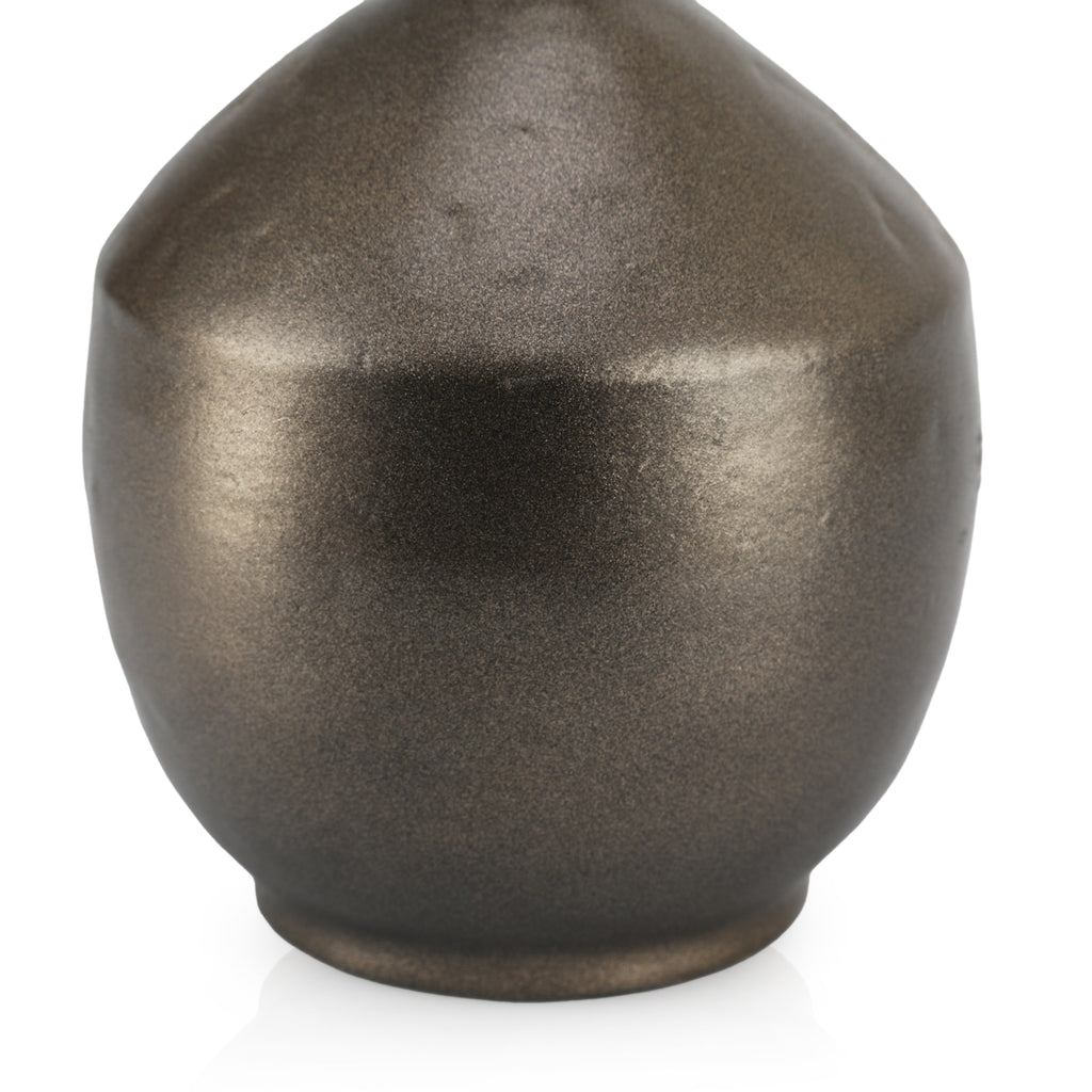 Small Round Dark Brown Vase