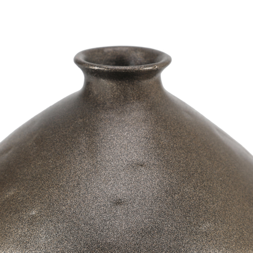 Small Round Dark Brown Vase
