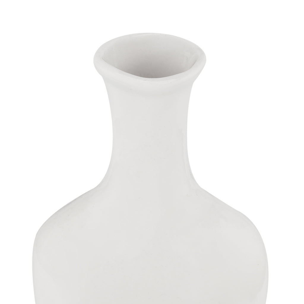 White Bottle Vase w/ Tree Print
