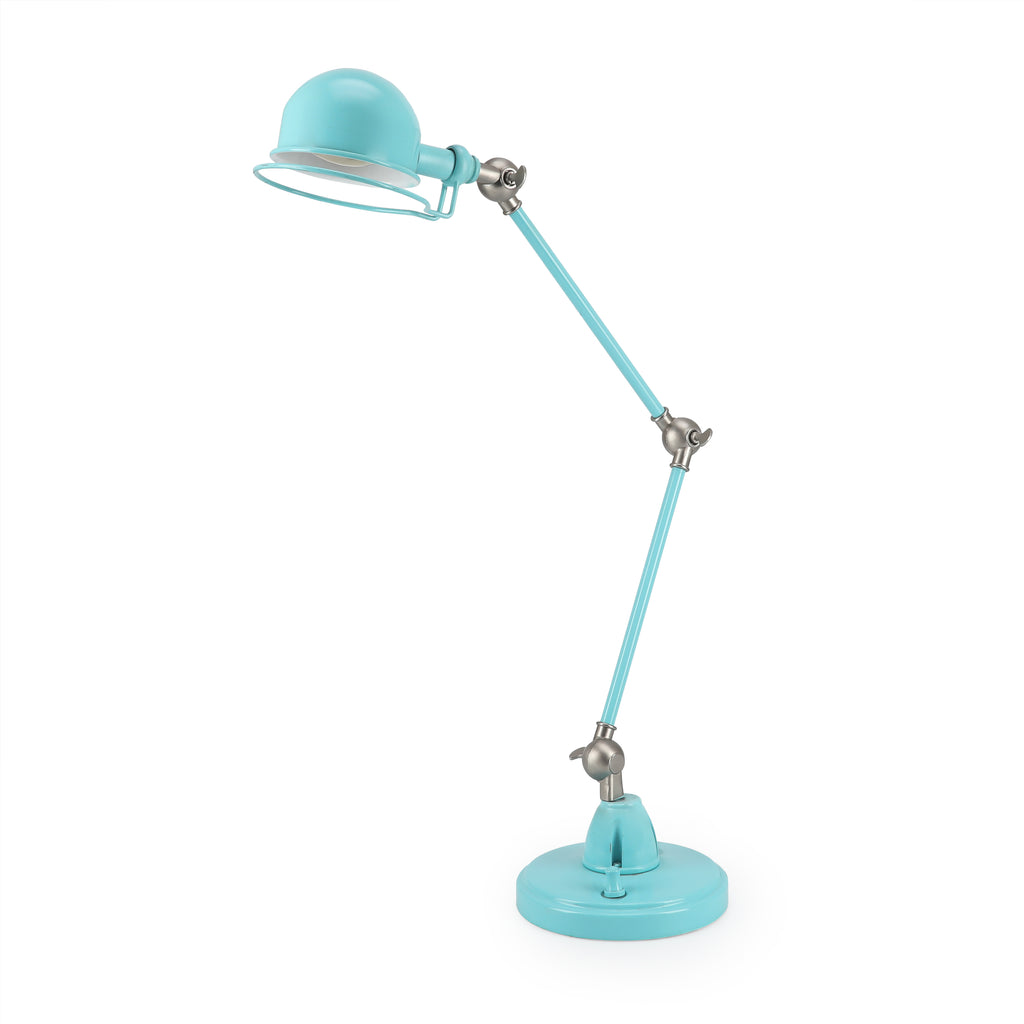 Light Blue Adjustable Swing Desk Lamp