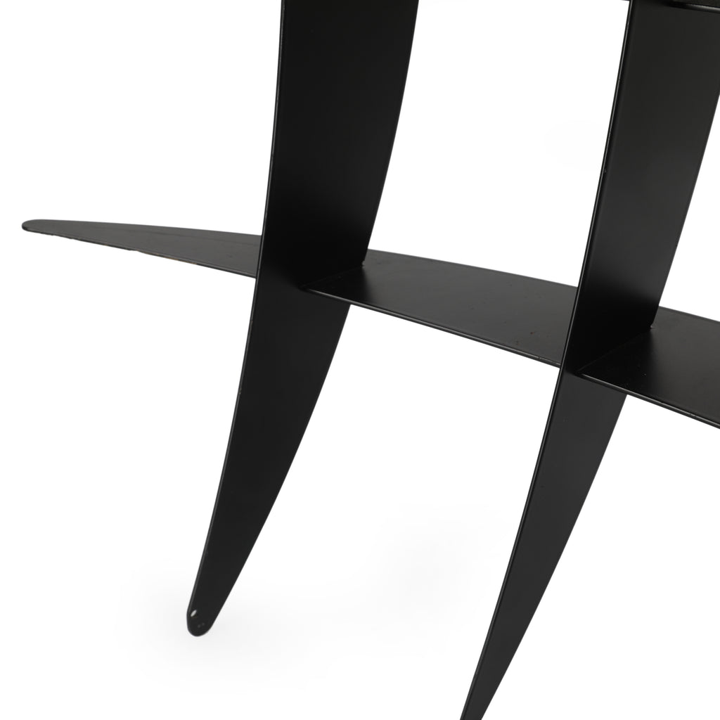 Black Elliptical Metal Abstract Table Sculpture