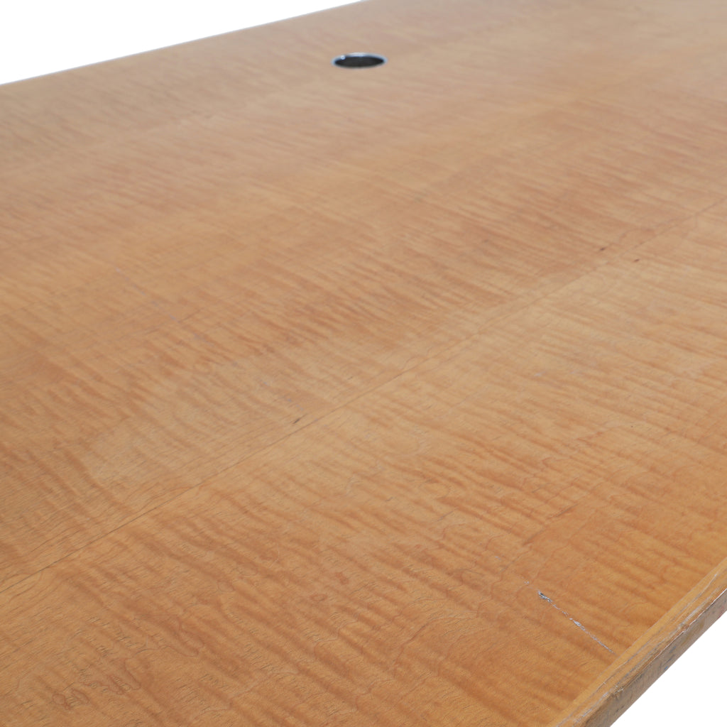 Wood Office Desk Table w/ Angled Chrome Legs