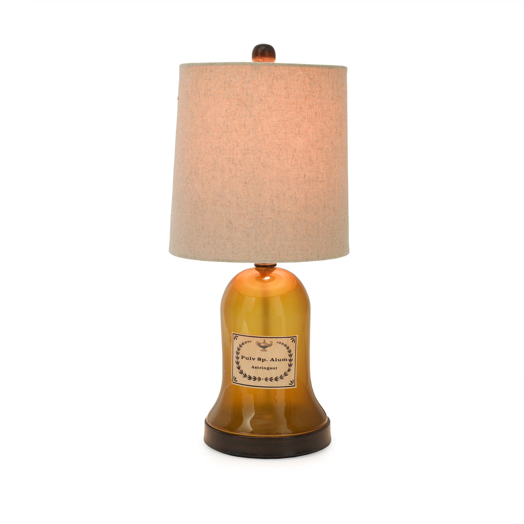 Amber Glass Base Table Lamp