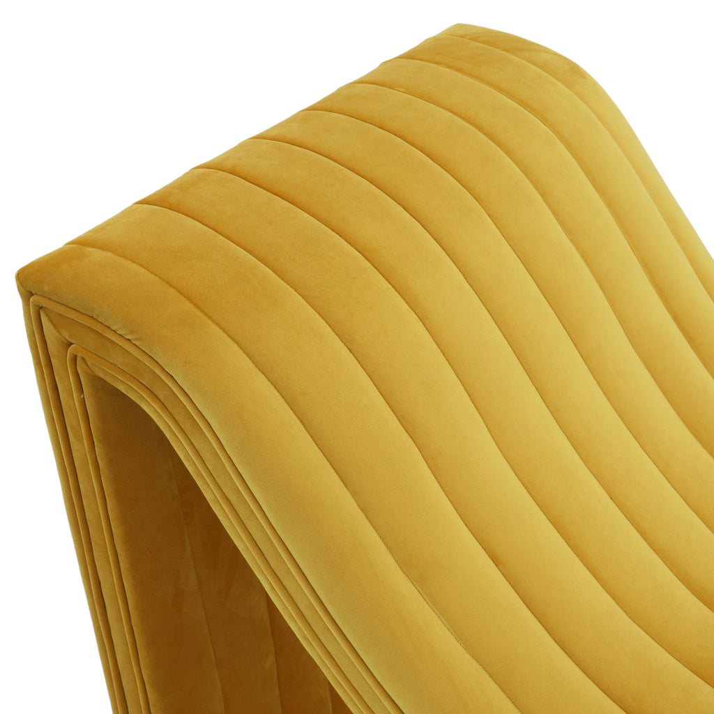 Yellow Velvet Wave Chaise