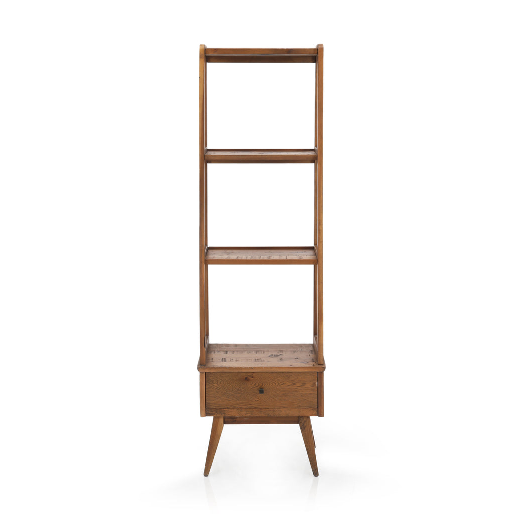 Slim Ladder Style Wood Shelf Unit