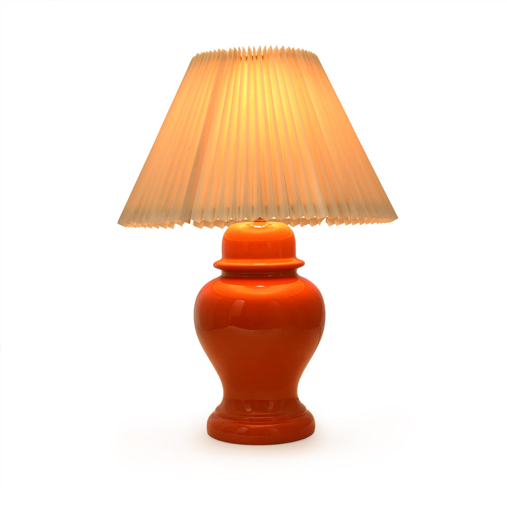 Orange Bulbous Table Lamp