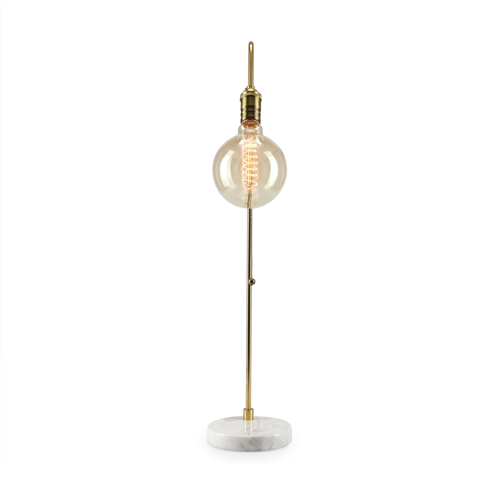 Brass & Marble Curved Table Lamp