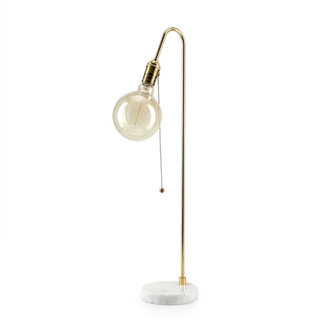 Brass & Marble Curved Table Lamp