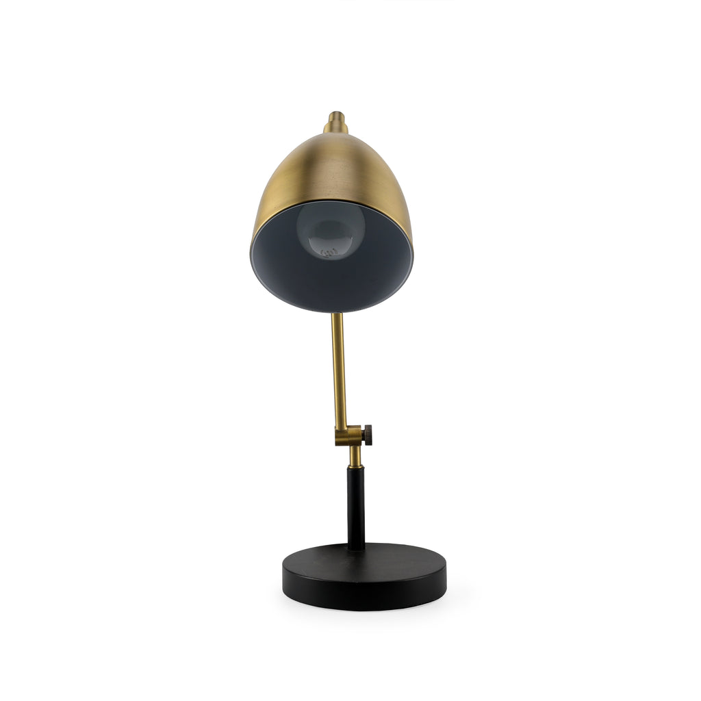 Brass Desk Lamp with Black Base