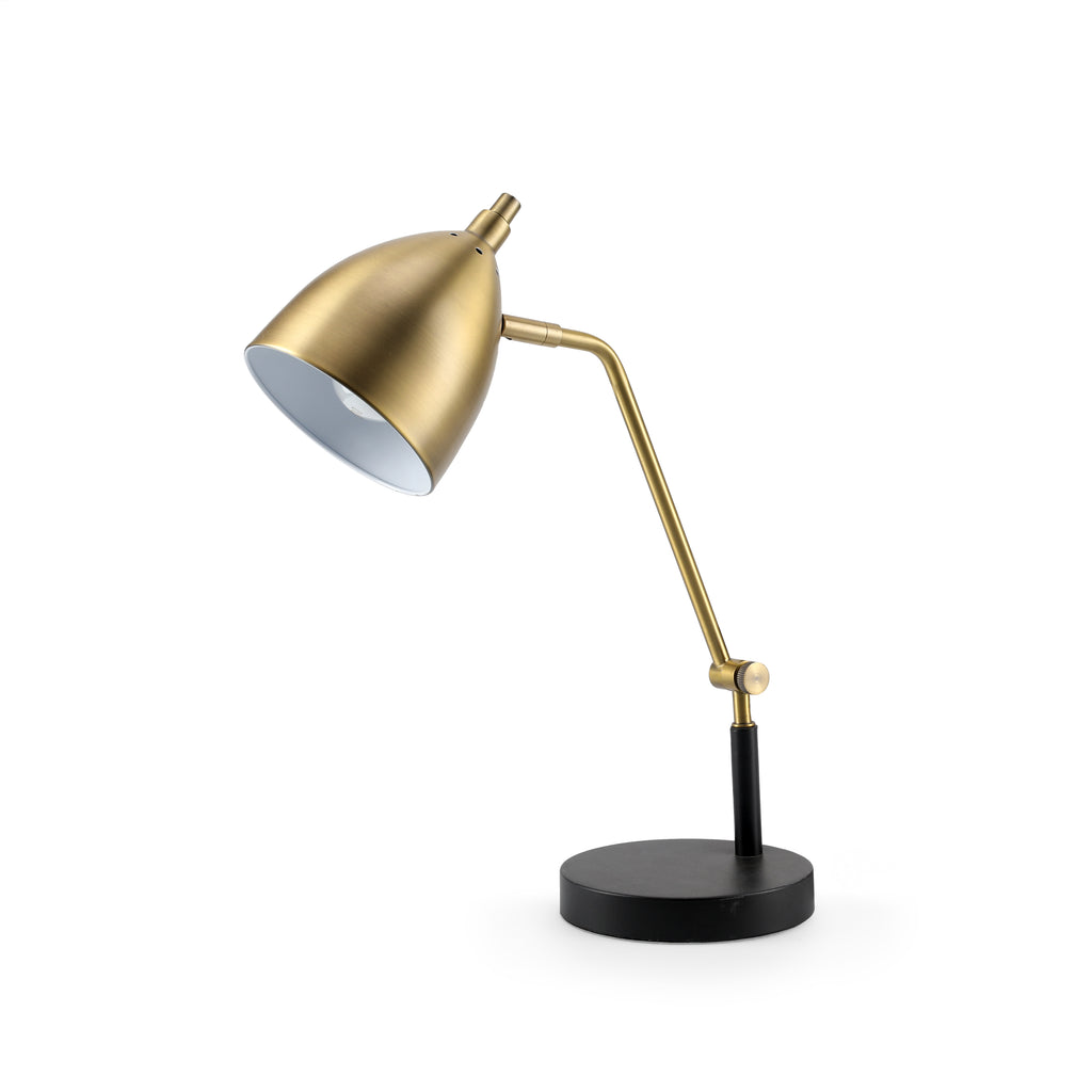 Brass Desk Lamp with Black Base
