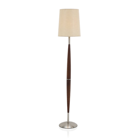 Modern Wood And Chrome Floor Lamp