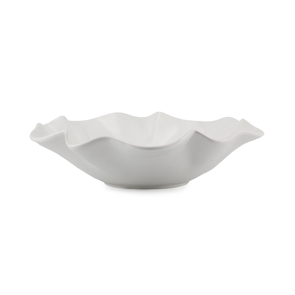 Wavey White Ceramic Bowl