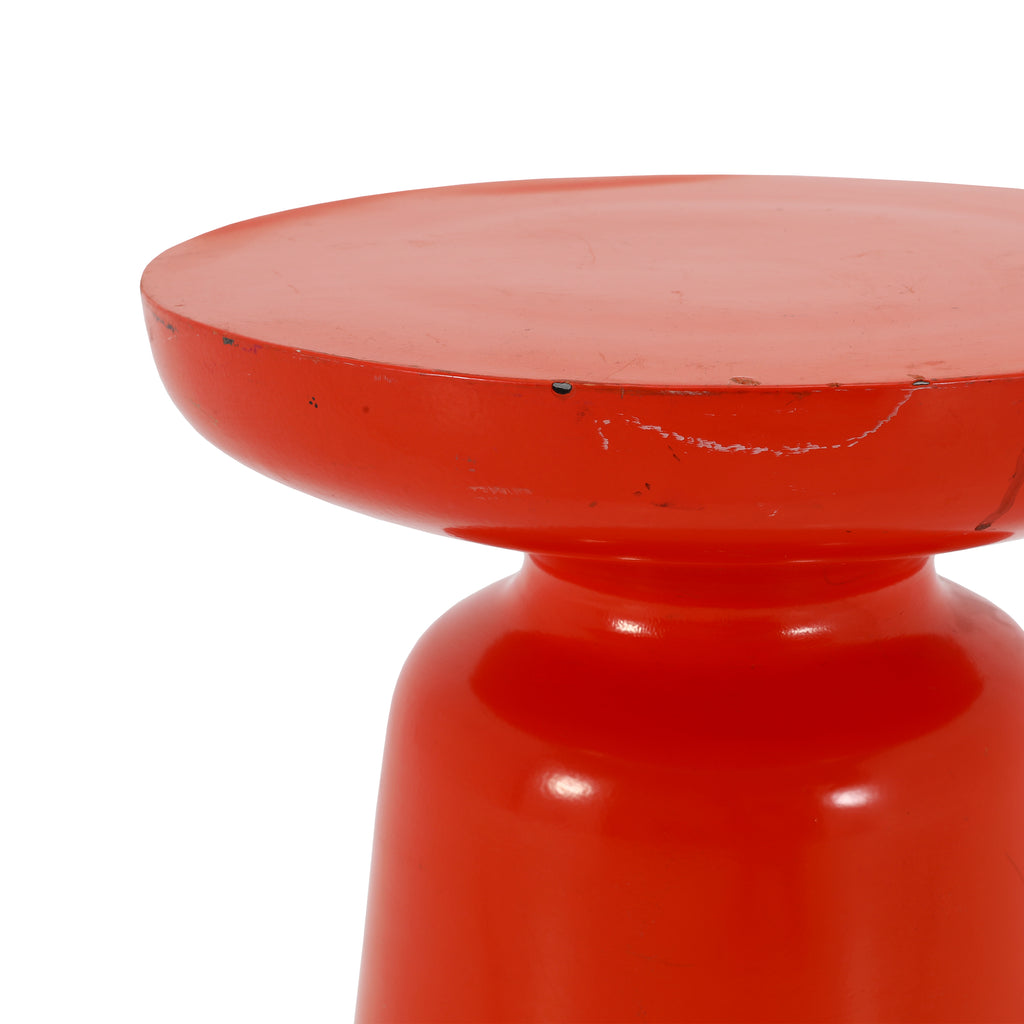 Red Orange Round Top Pedestal