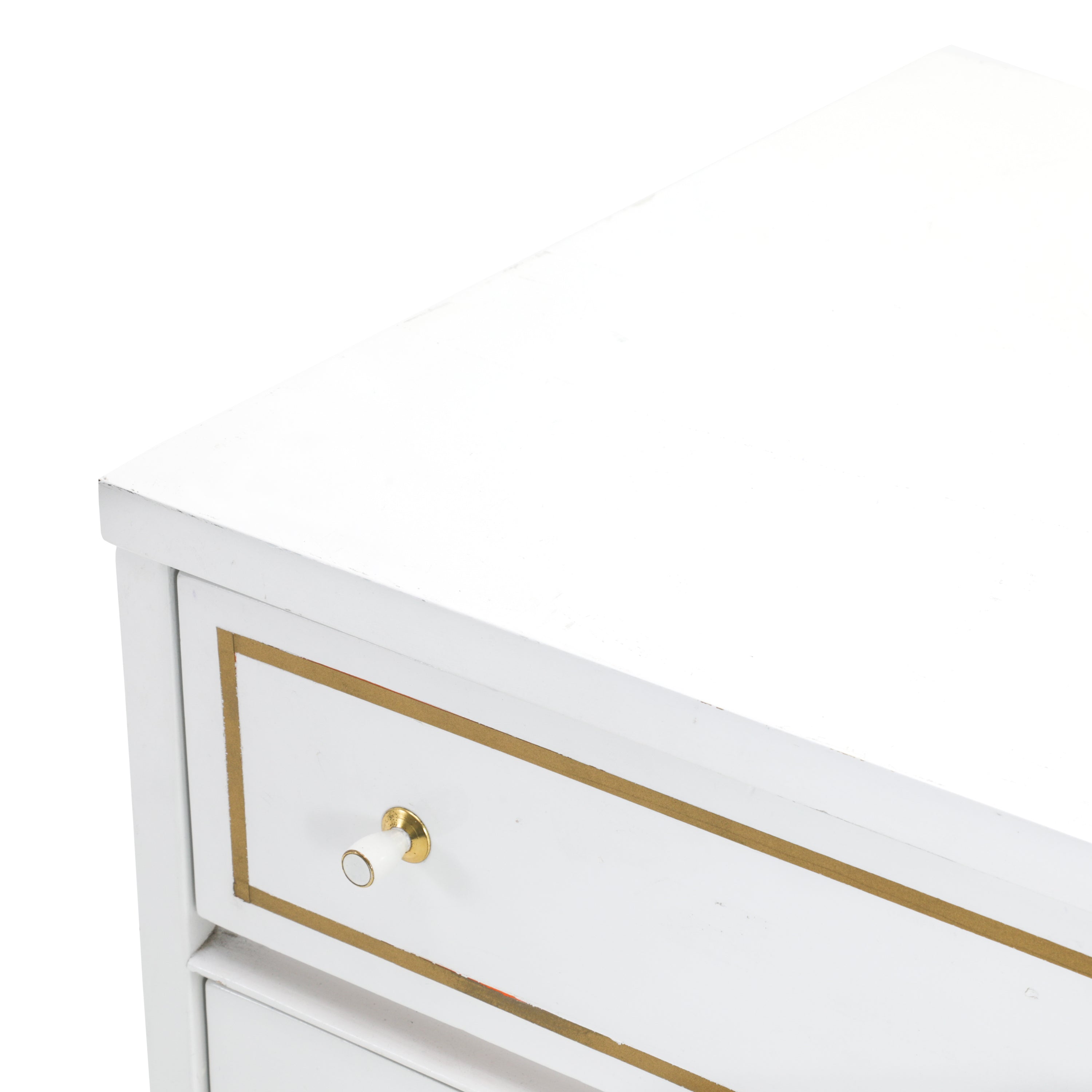 White and Gold Highboy Dresser White and Gold Highboy Dresser