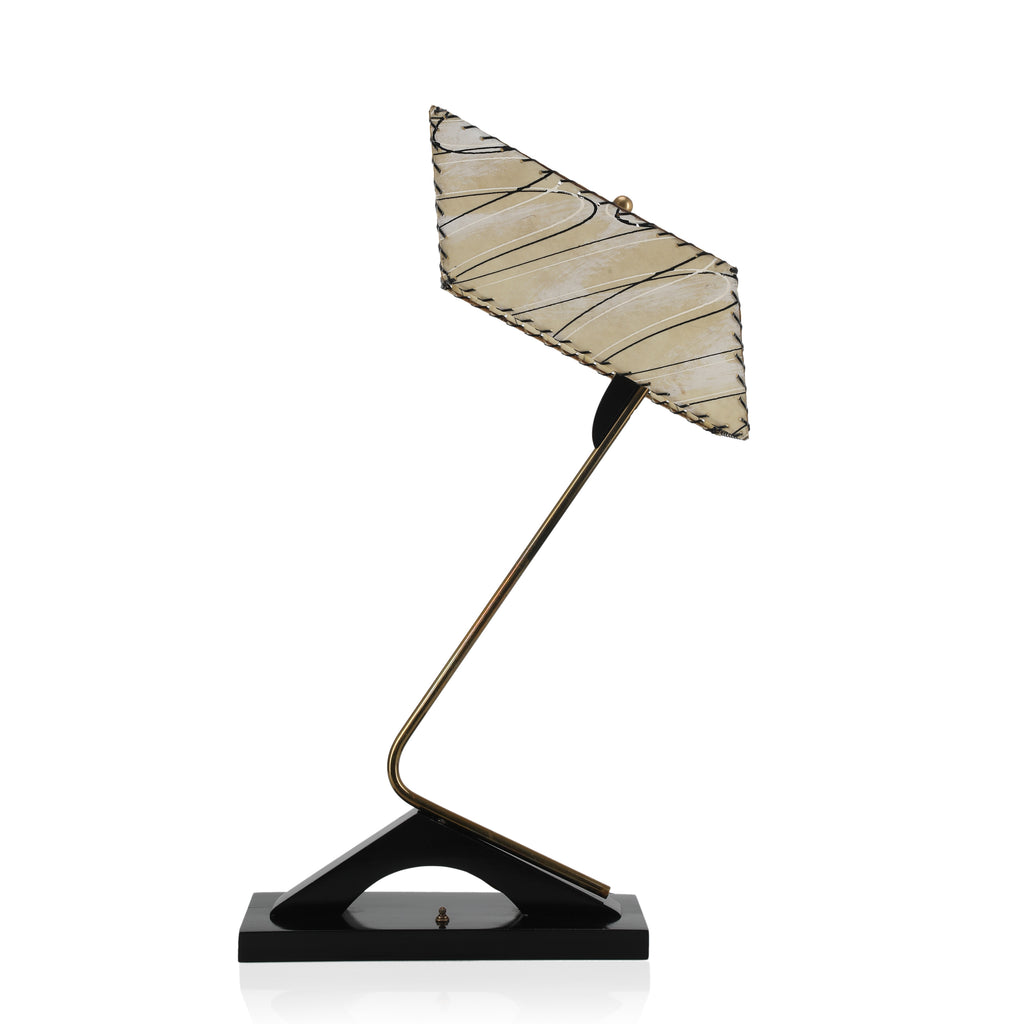 Angled Brass & Black Table Lamp