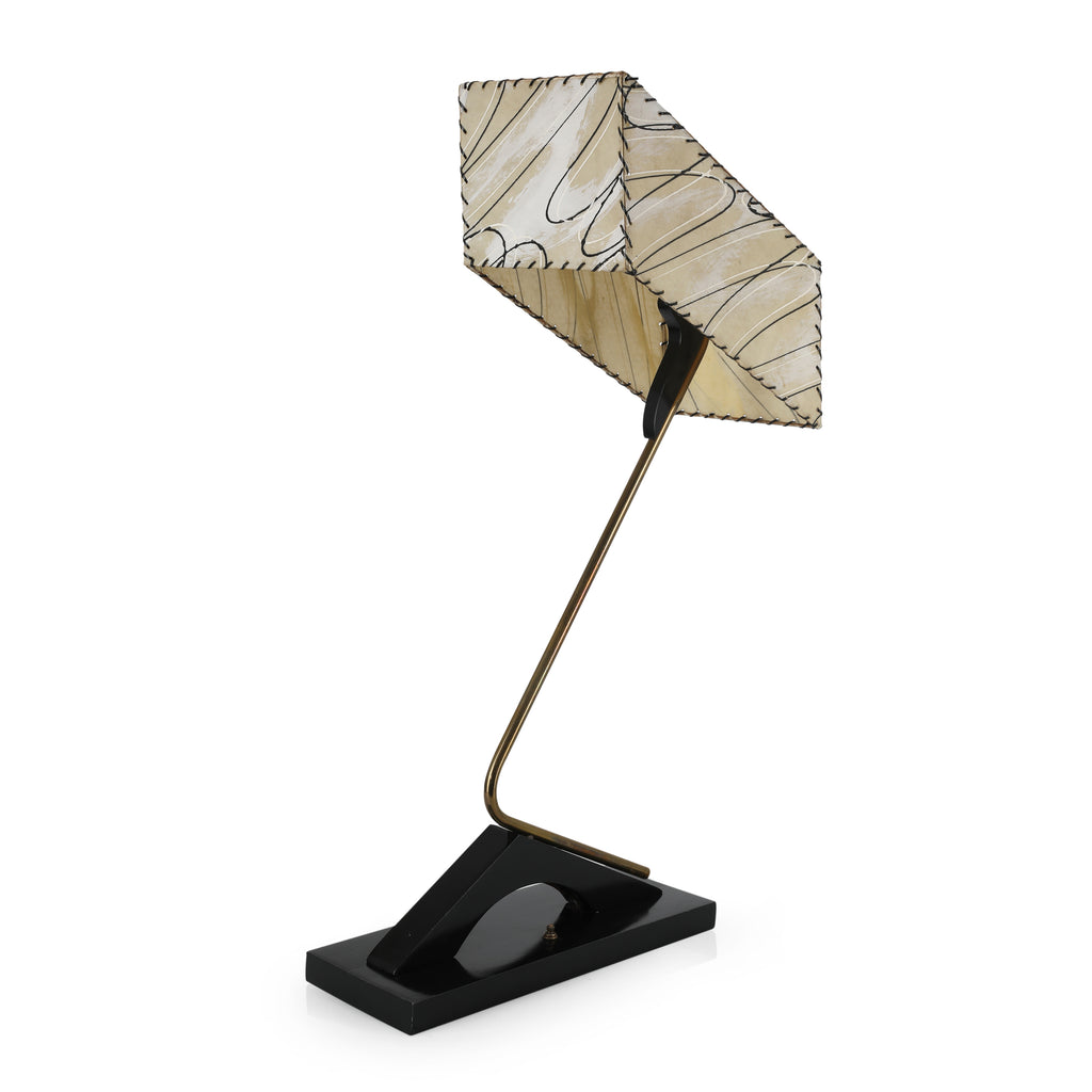 Angled Brass & Black Table Lamp