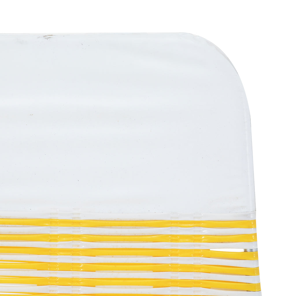 Yellow & White Plastic Strap Folding Chaise