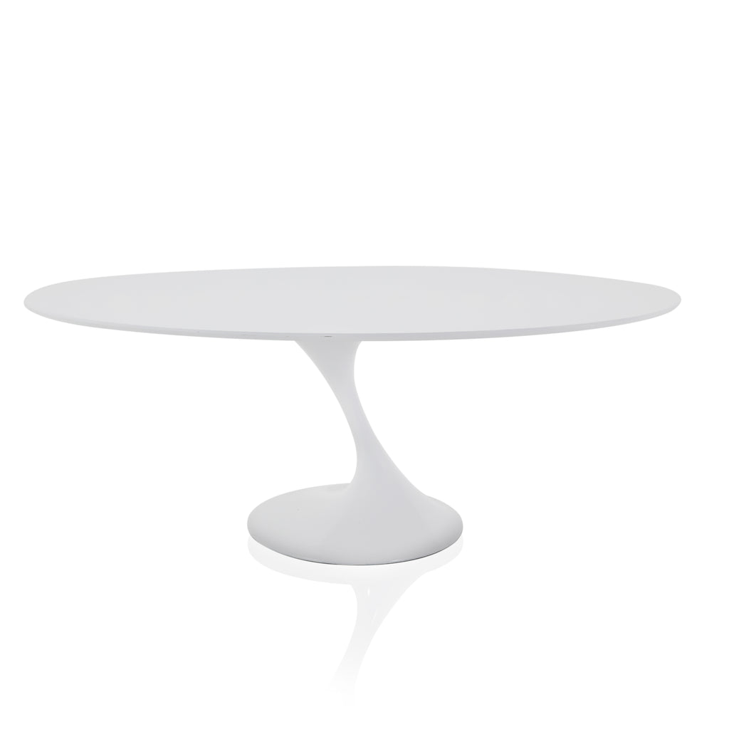 White Asymmetrical Tulip Dining Table