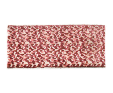 Red & Pink Patterned Fur Throw