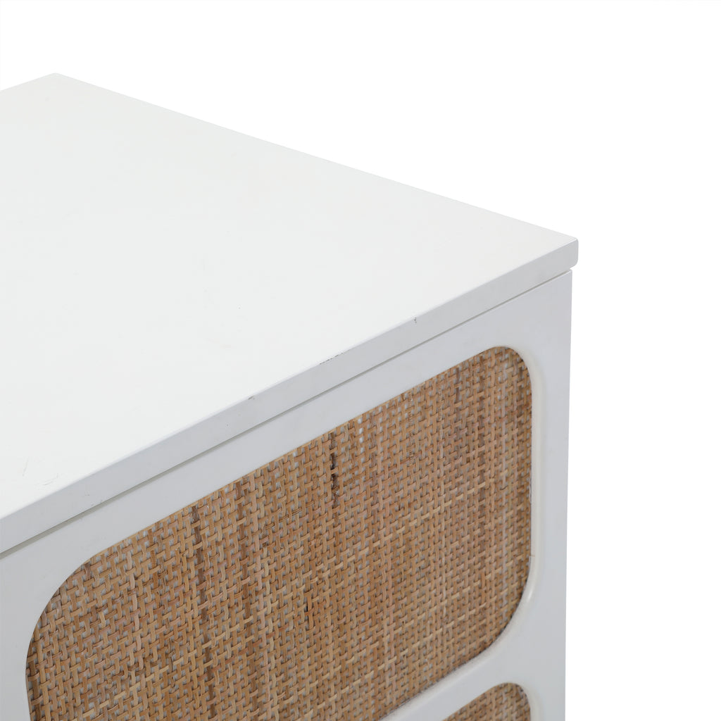 White Credenza with Wicker Panels