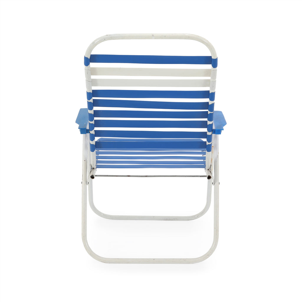 Blue & White Folding Patio Chair