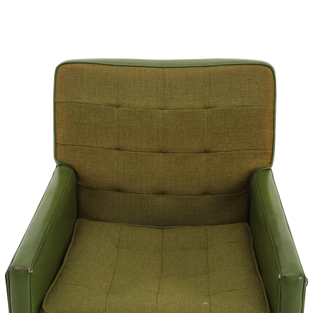 Green Leather & Fabric Office Chair