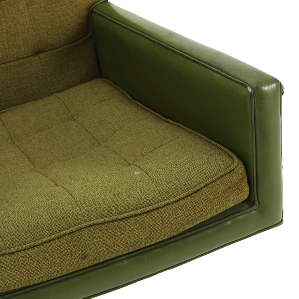 Green Leather & Fabric Office Chair